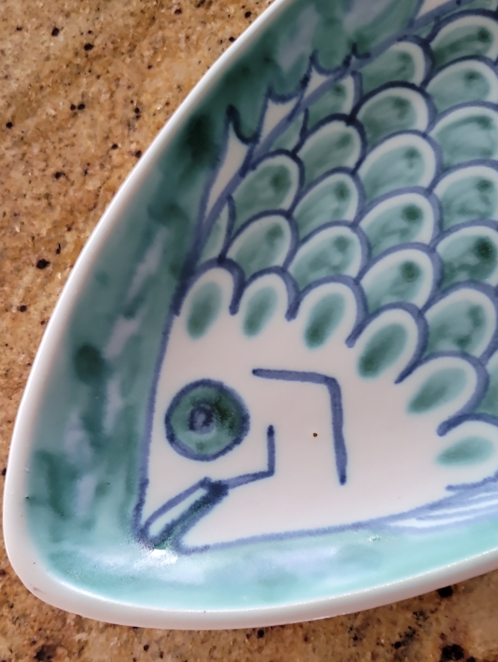 ANDERSEN DESIGN Art Pottery Oval Fish Platter VTG Blue/Green MCM Boothbay Maine - Picture 5 of 14